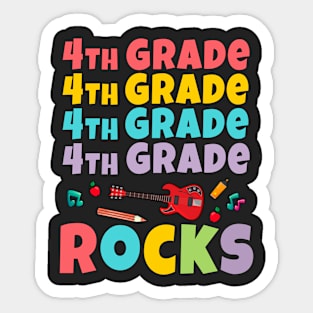 4th Grade Rocks 1st Day Of School Back to School Guitar Sticker